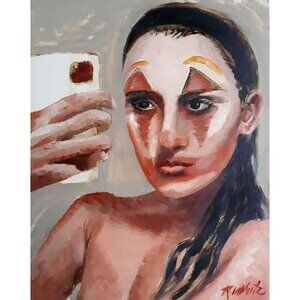 “Intimacy“ Original oil painting on Cradled Wood Panel 10"w x 8"h x 1.5"d